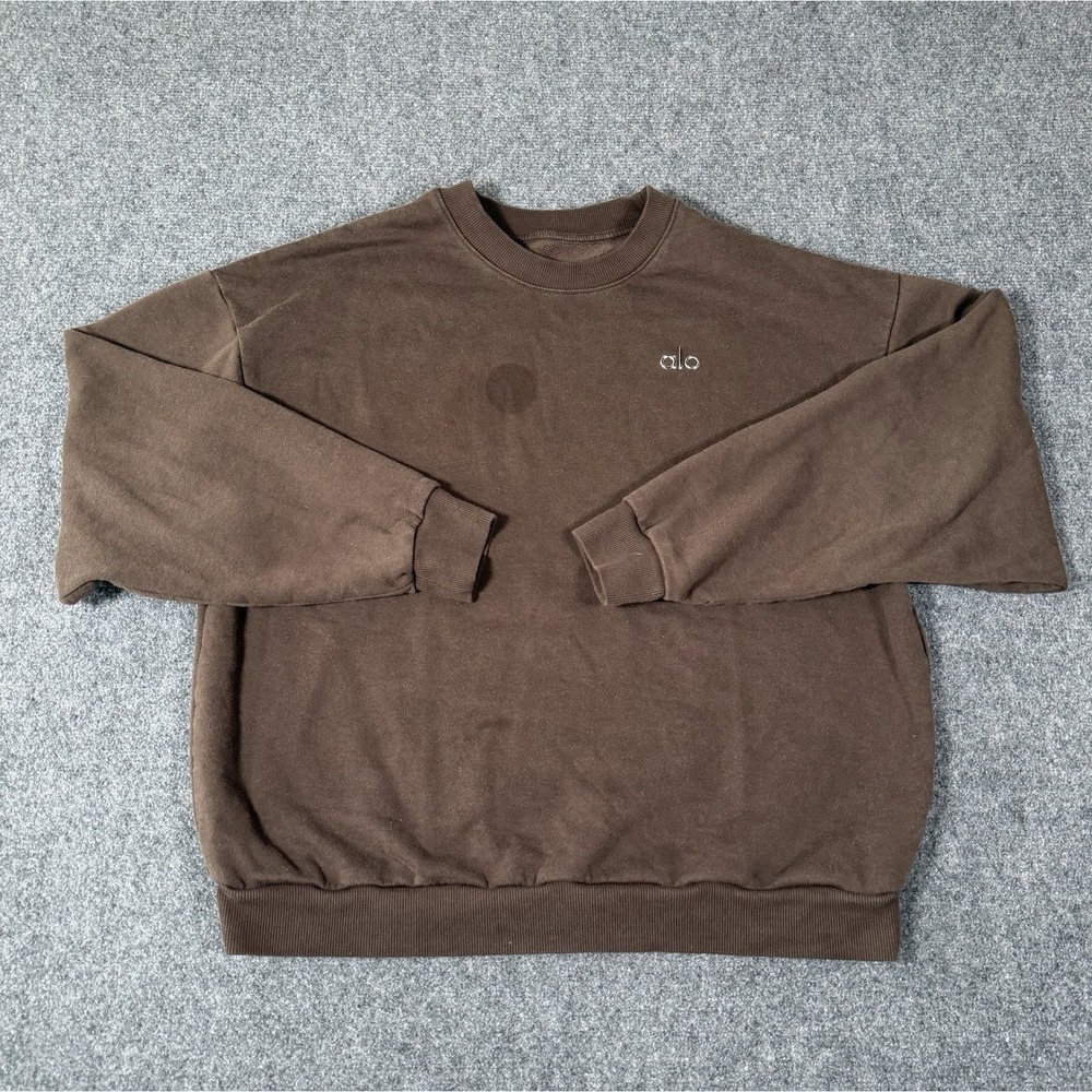 Alo Yoga Accolade Crewneck Sweatshirt Size Small Brown Pullover